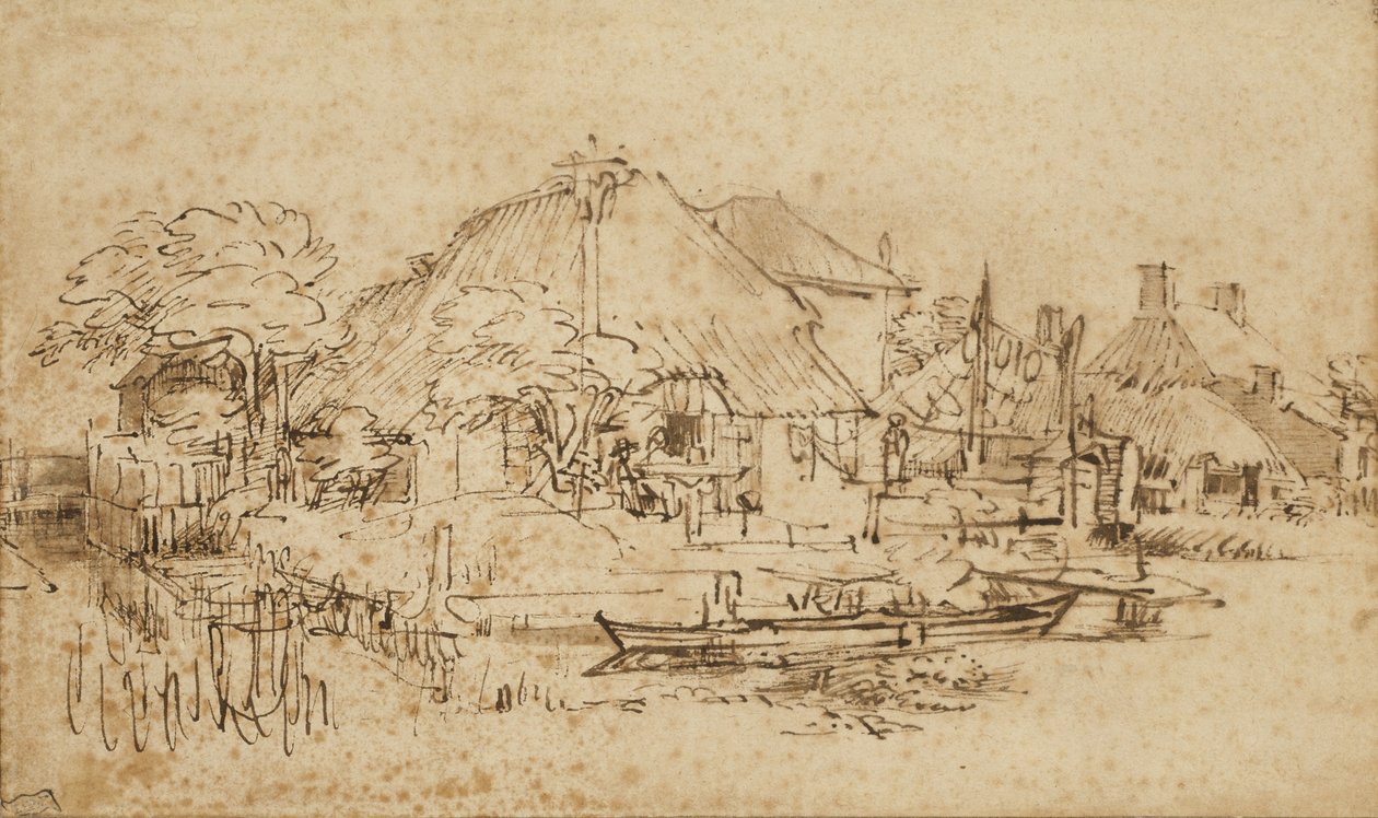 1650年？-53运河旁的小屋 作者 伦勃朗·范·赖恩