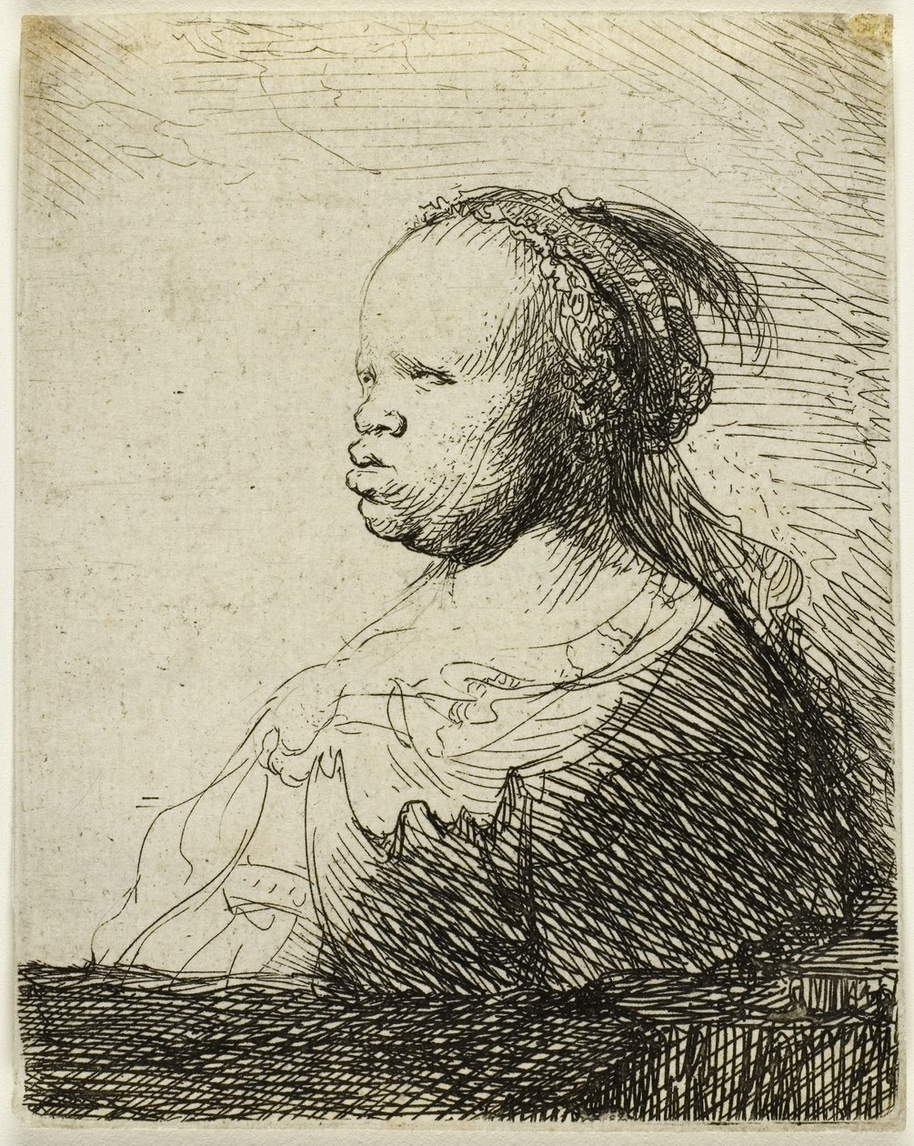 白种女黑奴》，约 1630 年（纸上蚀刻版画） 作者 伦勃朗·哈门斯。范赖恩