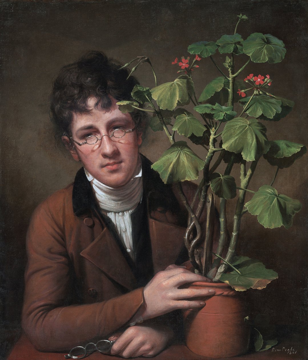 鲁本斯·皮尔（Robens Peale）与天竺葵 作者 伦勃朗·皮尔