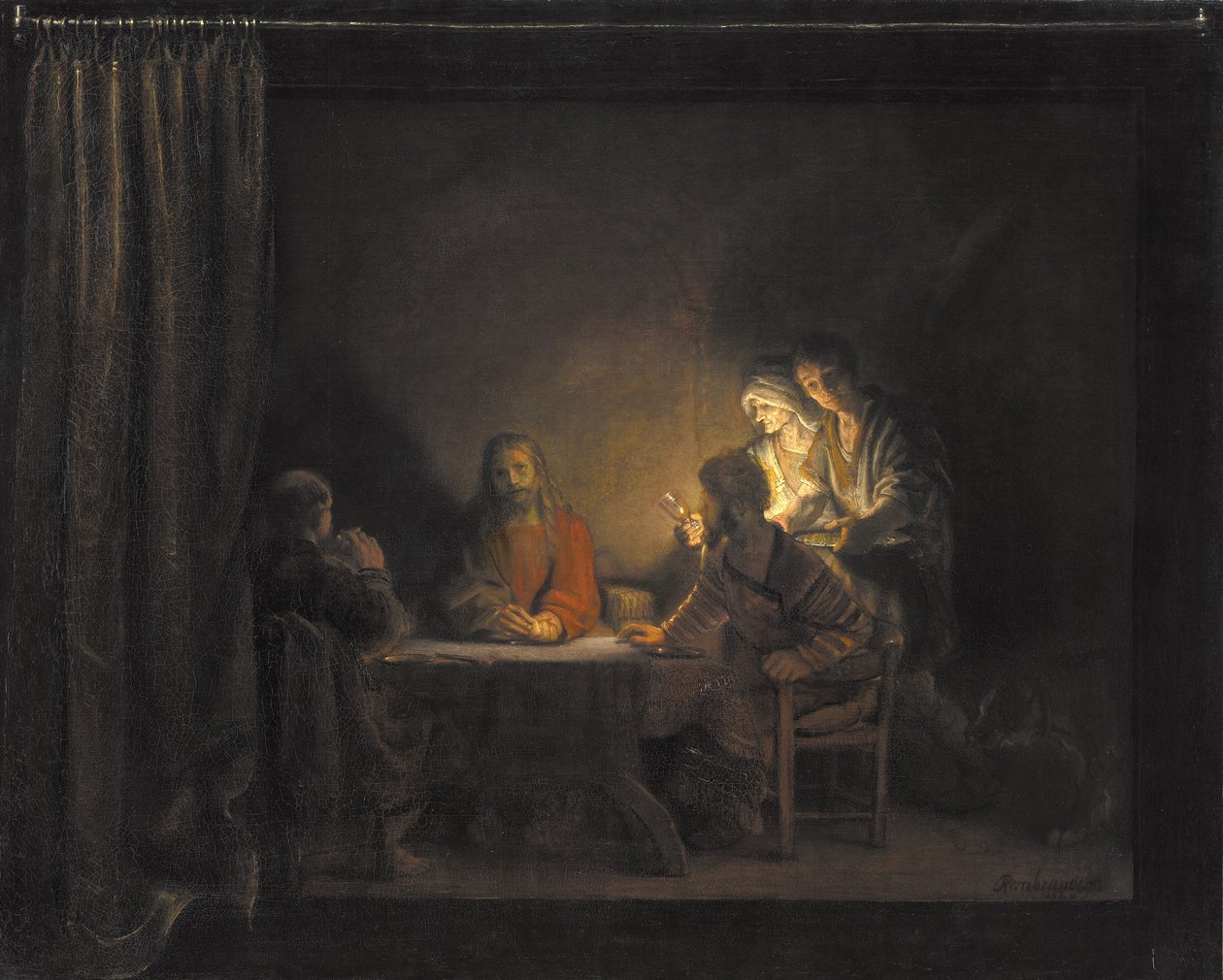 以马忤斯的晚餐 作者 Rembrandt van Rijn (værksted)