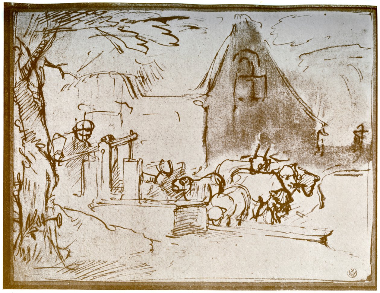 1913年的农舍景象。 作者 伦勃朗·范·赖恩