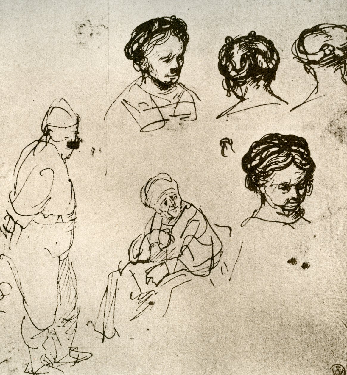 草图页，1913年。 作者 伦勃朗·范·赖恩