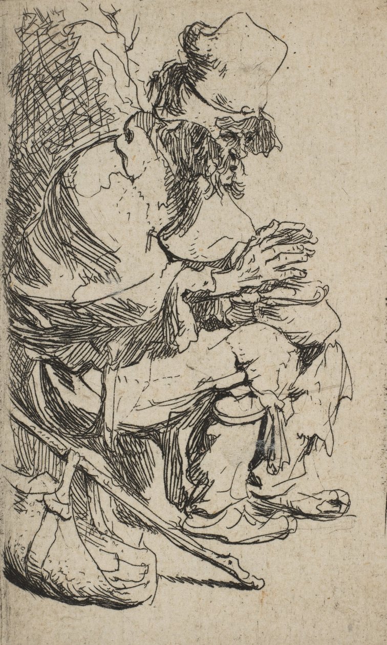 Beggar Seated Warming His Hands at a Chafing Dish, ca. 1630., ca. 1630. 作者 伦勃朗·范·赖恩