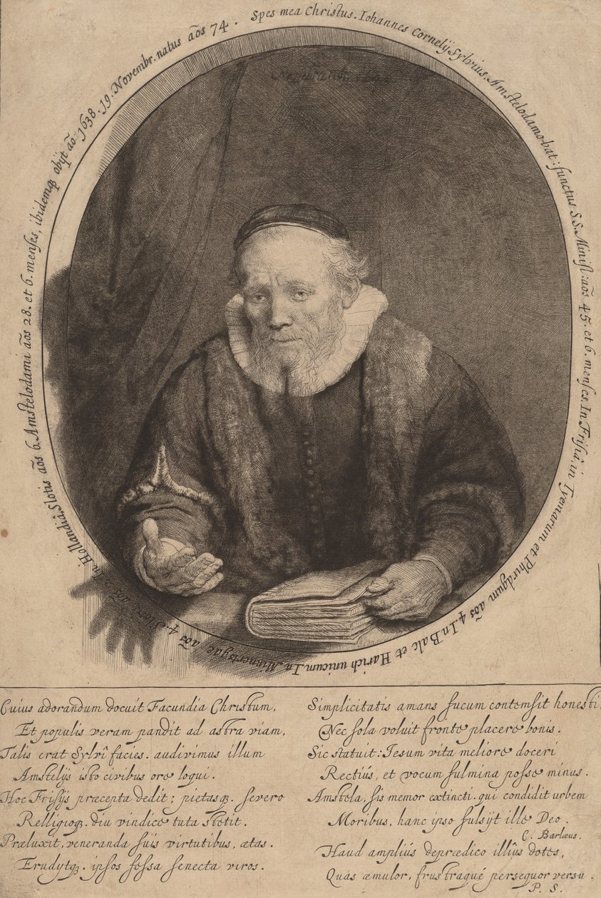 扬-科内利斯兹。Sylvius, 1646. 作者 伦勃朗·范·赖恩