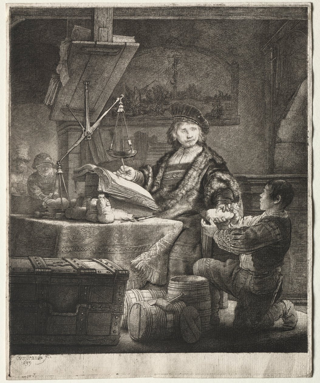 Jan Uytenbogaert，1639年。 作者 伦勃朗·范·赖恩