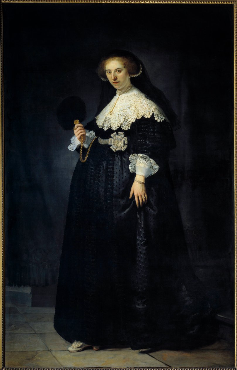 肖像 enpied de Oopjen Coppit，Maertens Soolmans 所绘的女人 Harmensz van Rijn dit Rembrandt 的画作（1606-1669 年） 作者 伦勃朗·范·赖恩