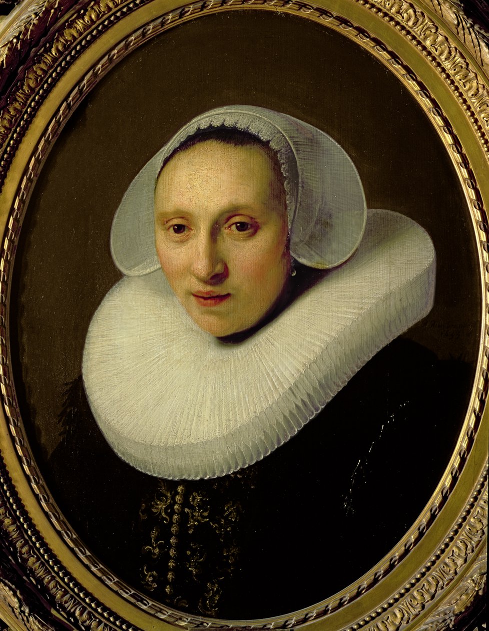 Cornelia Pronck的肖像，Albert Cuyper的妻子，年龄33岁，1633年 作者 伦勃朗·范·赖恩
