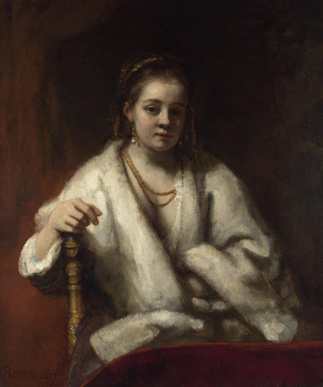 Hendrickje Stoffels的肖像，c。 1655-1656年 作者 伦勃朗·范·赖恩