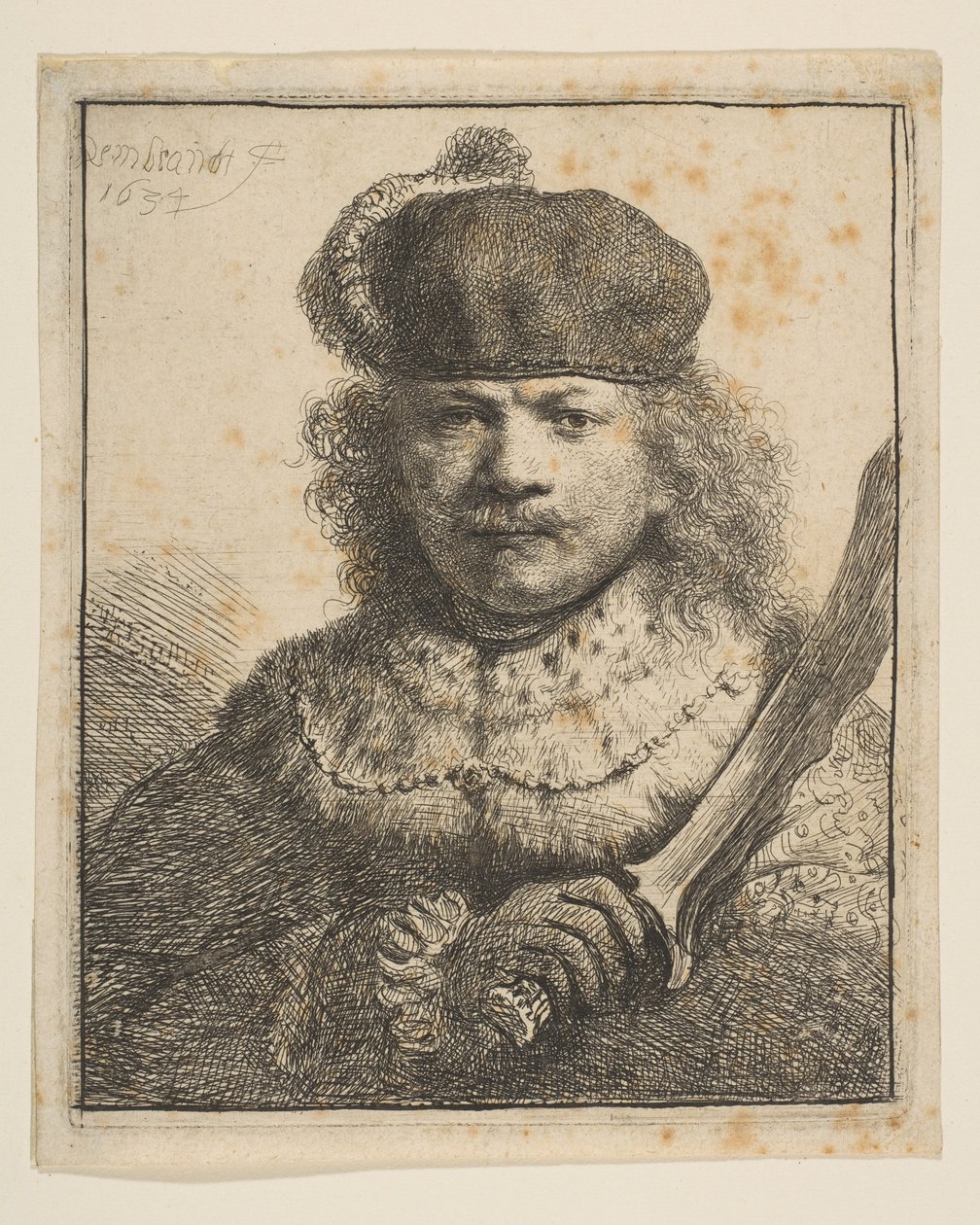 伦勃朗（Rembrandt）与《军刀》（Raised Sabre），1634年。 作者 伦勃朗·范·赖恩