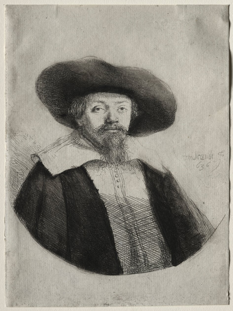 塞缪尔·玛纳西·本·以色列（Samuel Manasseh Ben Israel），1636年。 作者 伦勃朗·范·赖恩