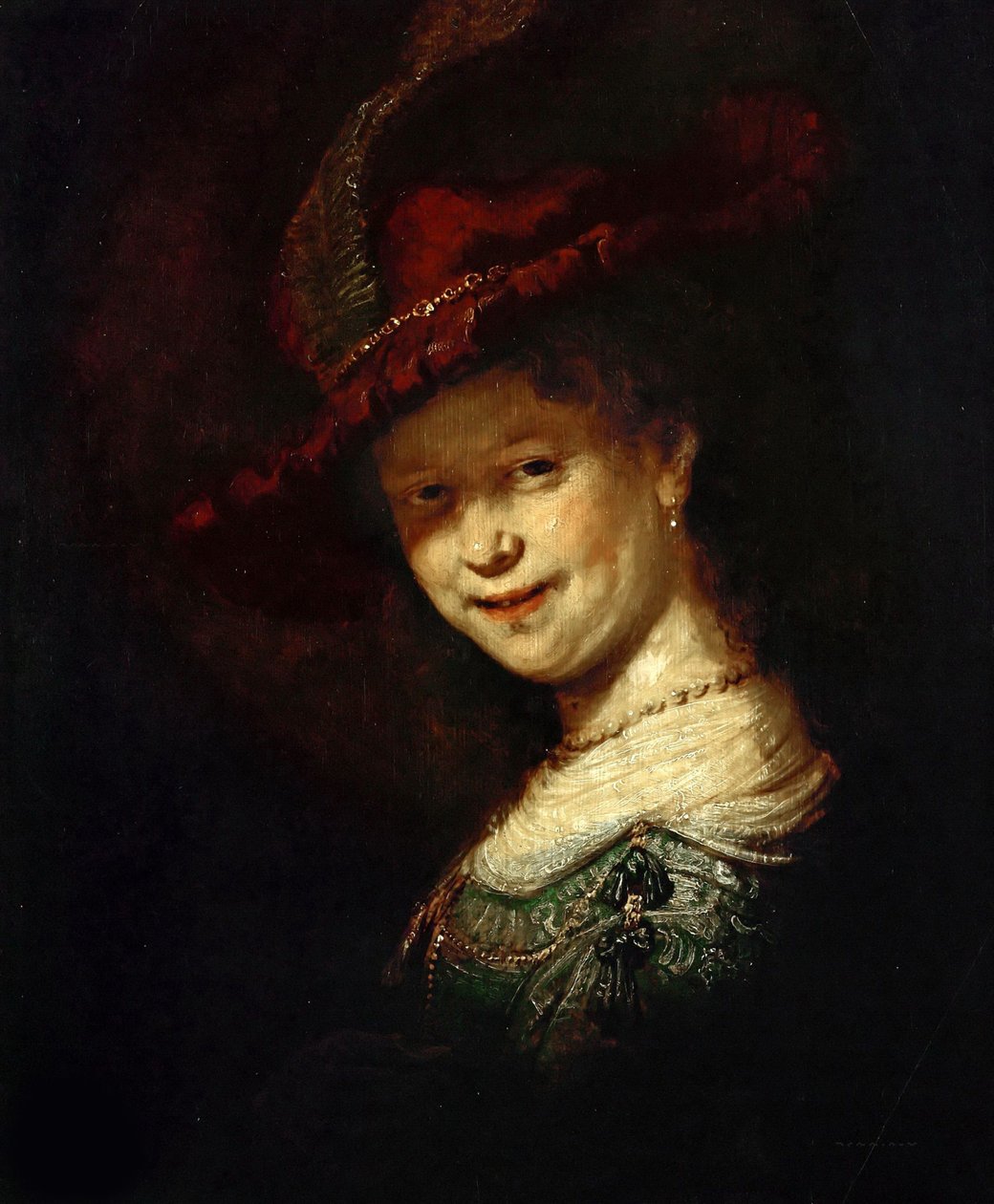 乌兰堡的萨斯基亚（Saskia of Uylenburgh），姑娘，1633年。 作者 伦勃朗·范·赖恩