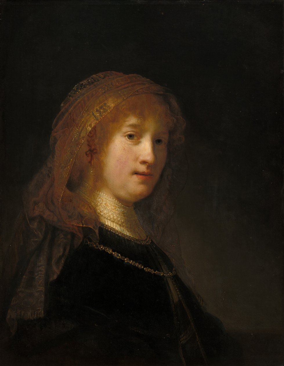 Saskia van Uylenburgh，艺术家的妻子 作者 伦勃朗·范·赖恩