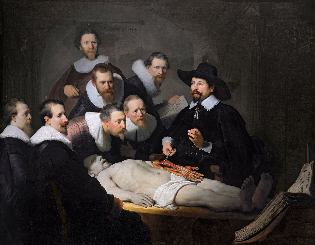Nicolaes Tulp博士的解剖课，1632年 作者 伦勃朗·范·赖恩