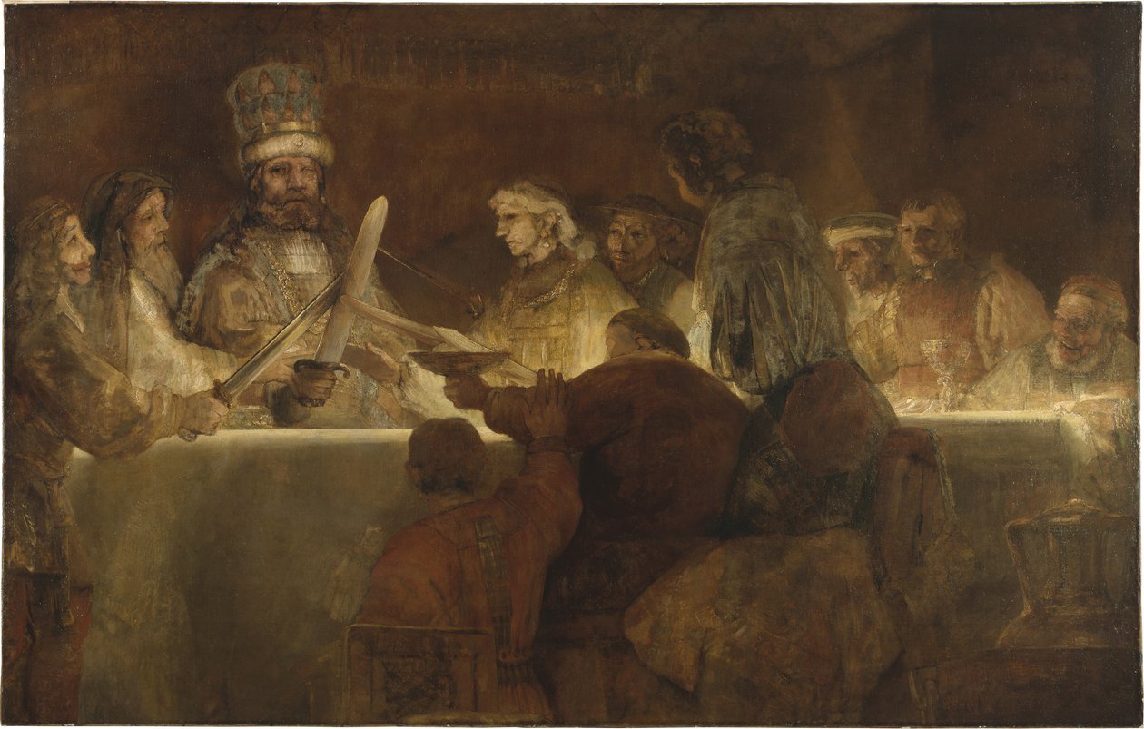 1662年，克劳迪乌斯·克拉迪乌斯（Claudius Civilis）领导下的Batavians阴谋 作者 伦勃朗·范·赖恩