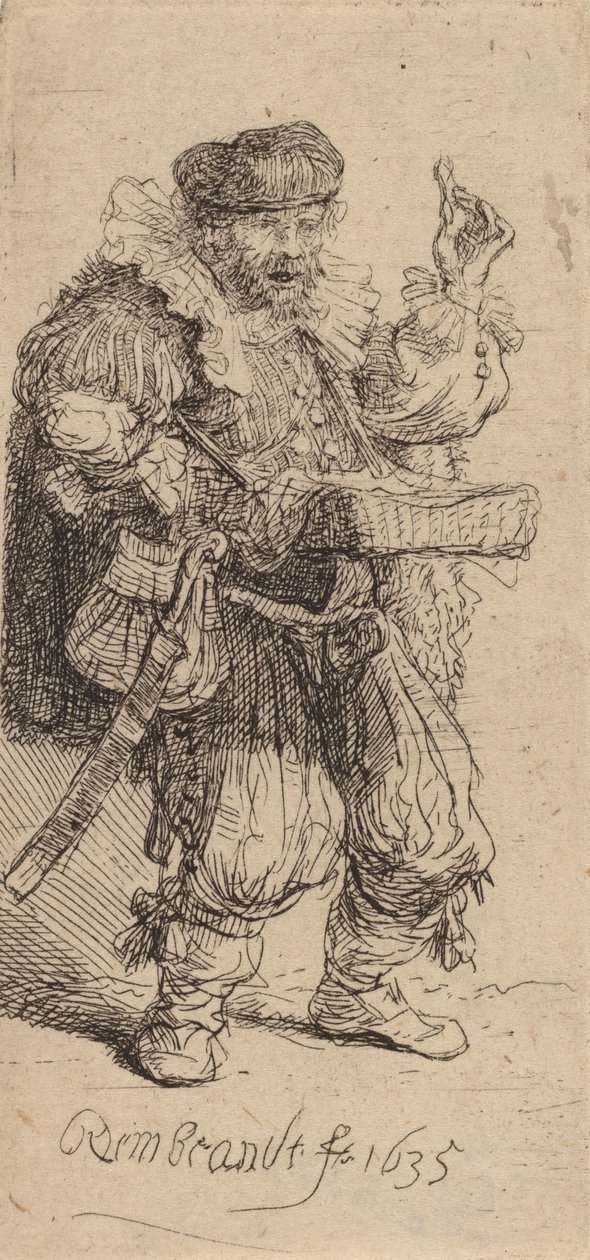 呱呱叫》，1635年。 作者 伦勃朗·范·赖恩