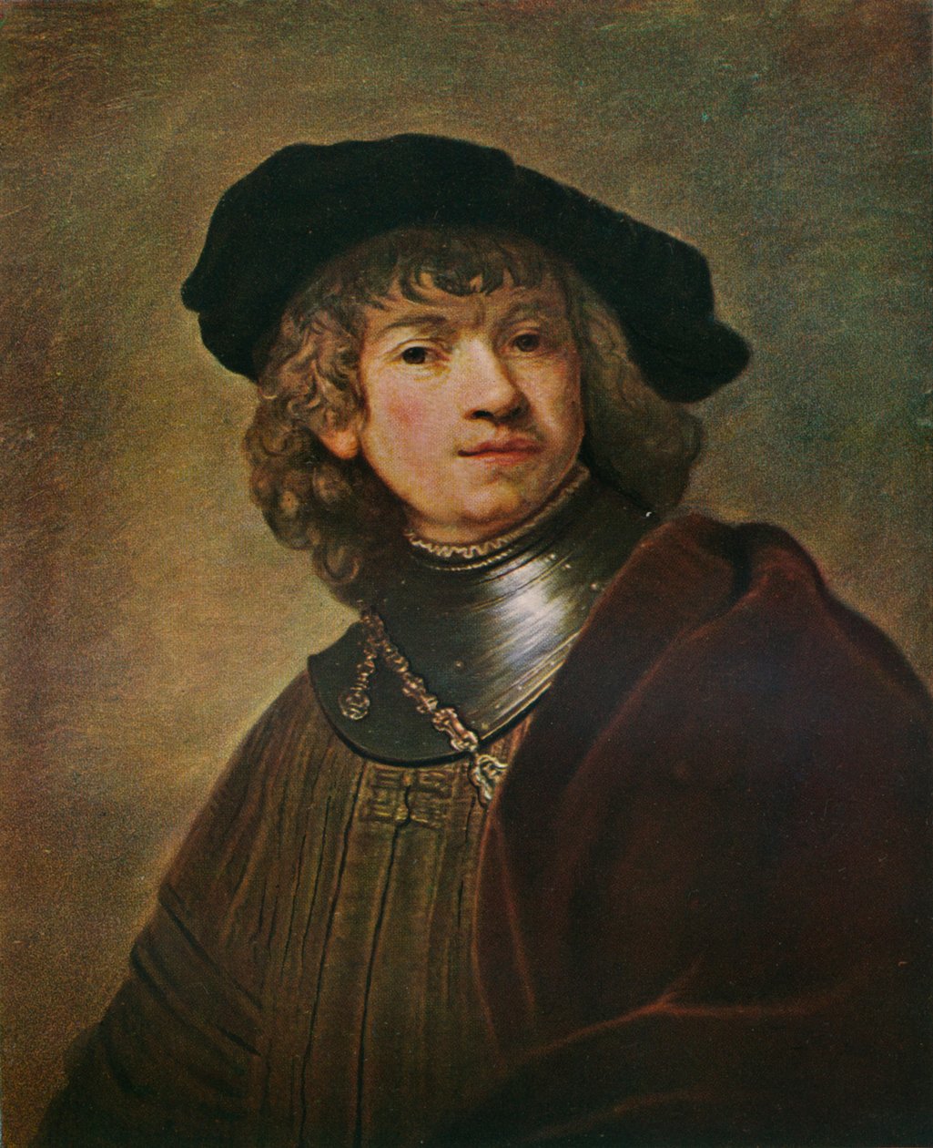 特洛尼（Tronie of a Young man in Gorget and cap），摄于1639年 作者 伦勃朗·范·赖恩