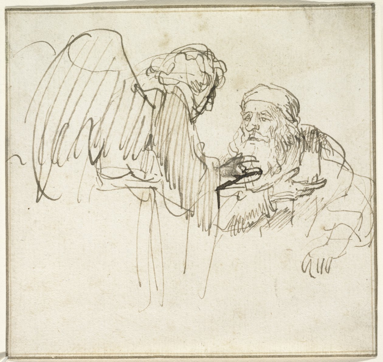 撒迦利亚和天使，c.1635 作者 伦勃朗·范·赖恩