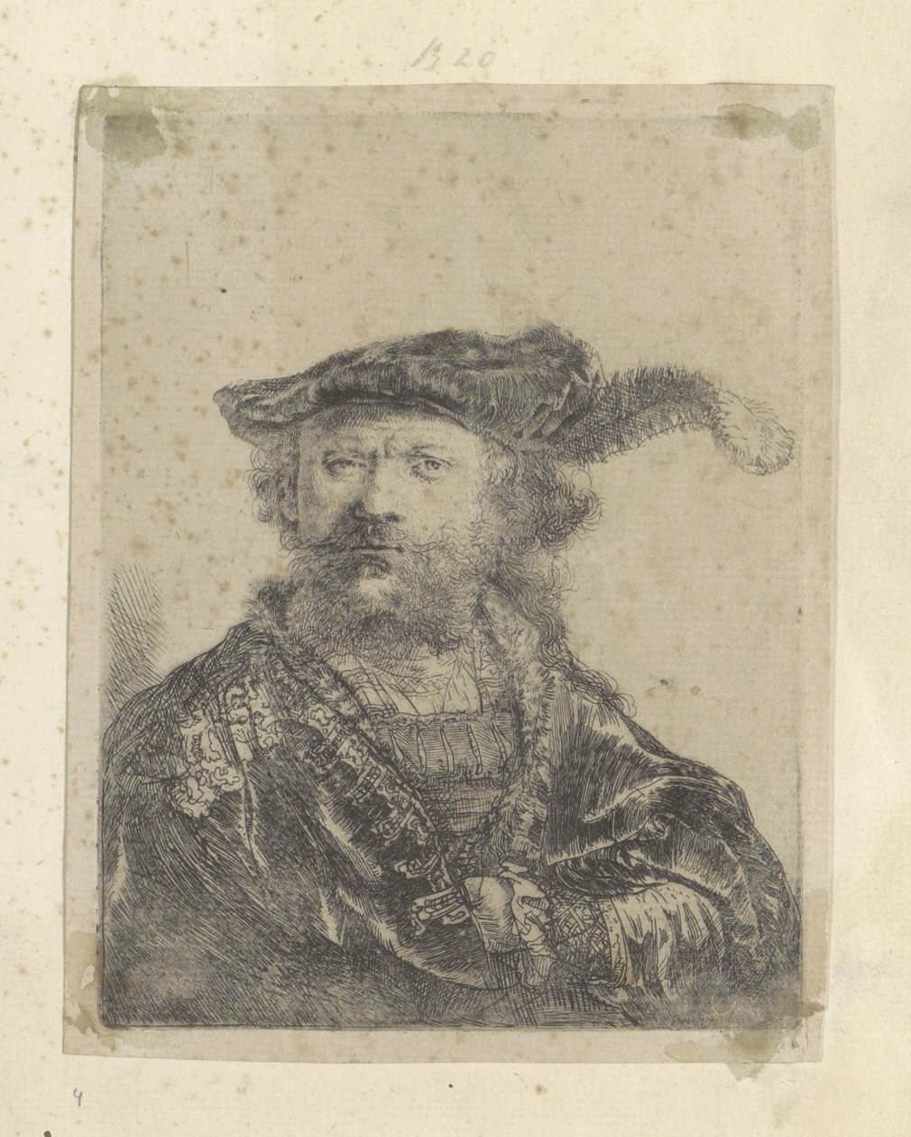 Zelfportret met gepluimde fluwelen baret
八十五幅原创版画作品集（系列名称） 作者 伦勃朗·范·赖恩