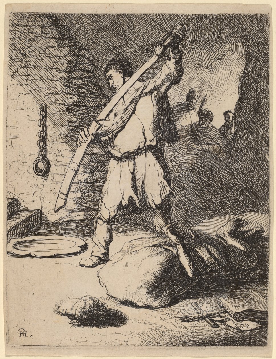 施洗约翰被斩首 作者 Rembrandt van Rijn 和伦勃朗工作室