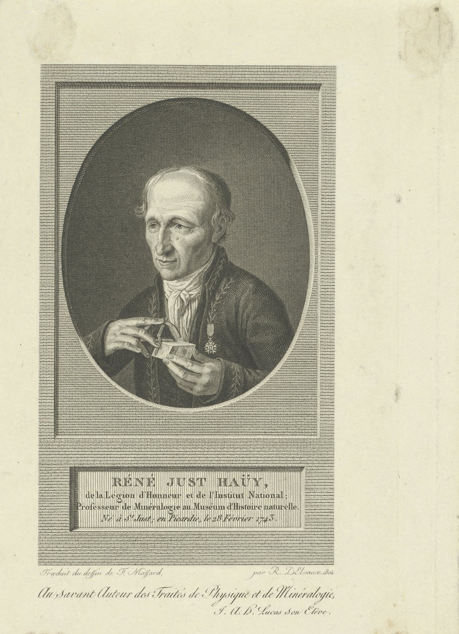 René-Just Haüy 1743-1822的肖像，1804年。 作者 雷米·亨利·约瑟夫·德尔沃