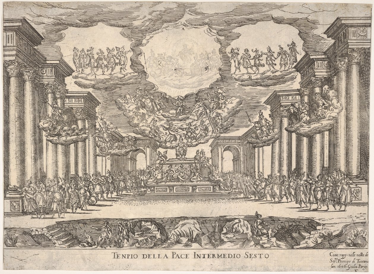 第六插曲：和平神殿中级第六：和平神殿，来自S ...系列，1608年。 作者 雷米吉奥·坎塔加琳娜（Remigio Cantagallina）
