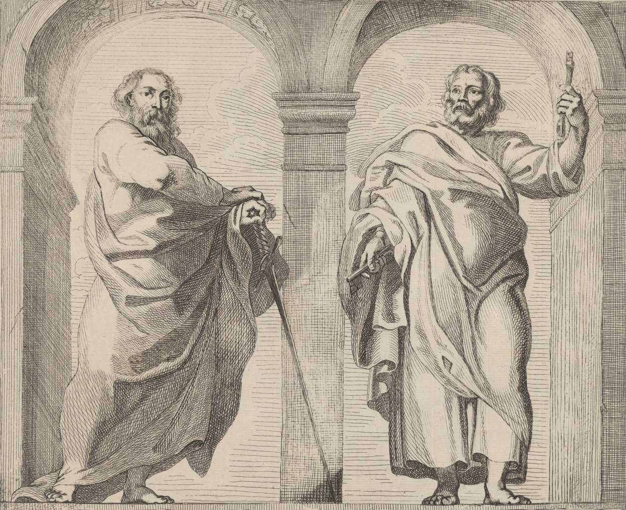 Saints Peter and Paul in a vestibule, ca. 1630-80., ca. 1630-80. 作者 雷莫杜斯·埃因霍兹