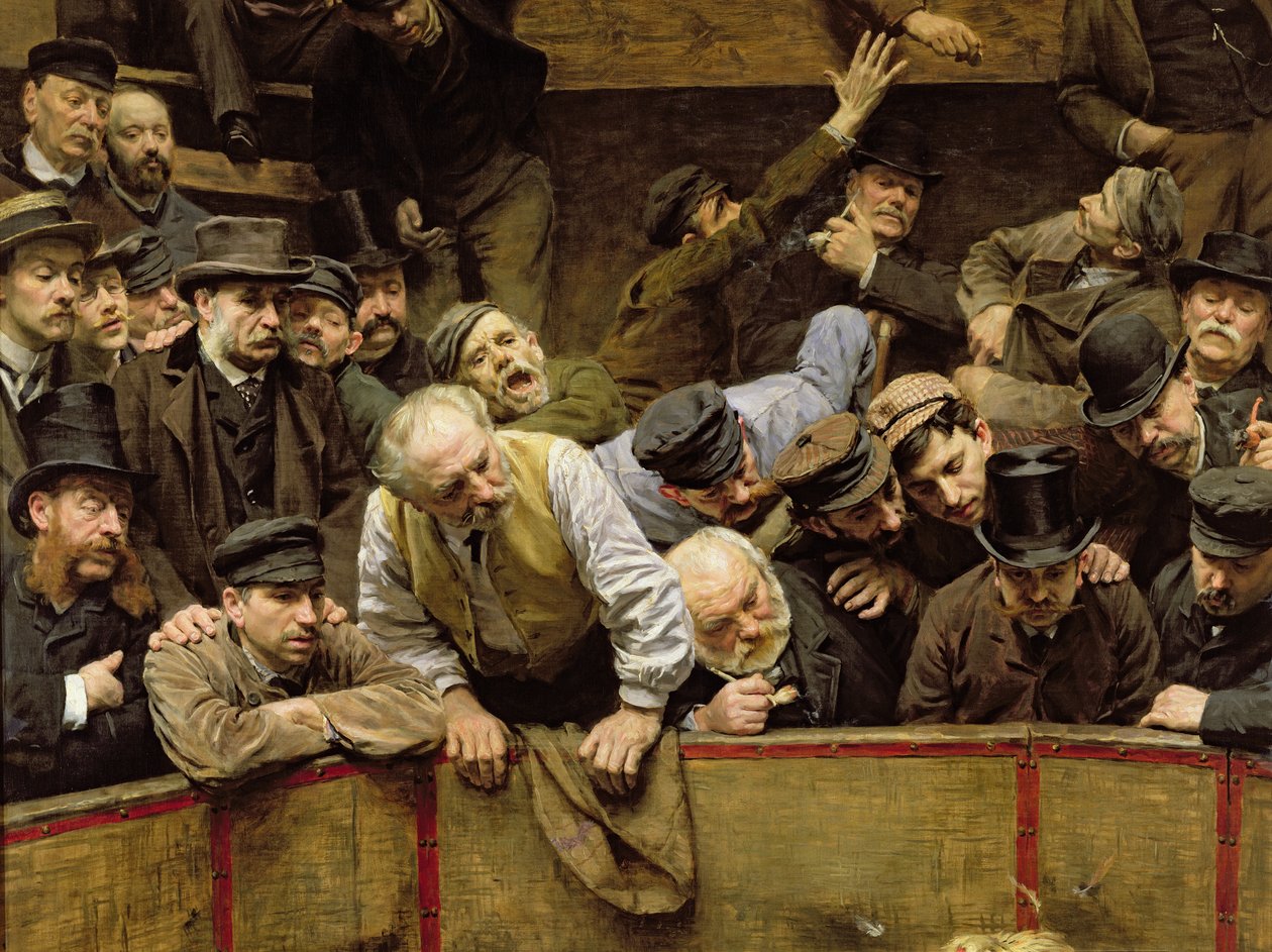 The Cockfight，1889年的油画细节26285 作者 雷米·科格（Remy Cogghe）