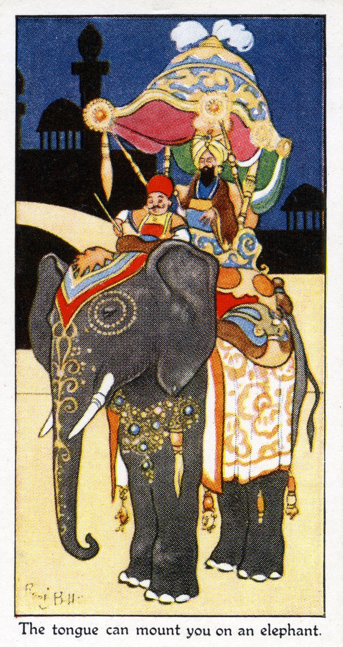 “舌头可以让你骑上大象：舌头可以斩首你”，1931年（另见498214） 作者 雷内·布尔