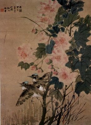 开花灌木上的鸟（墨水和纸上的厕所） 作者 仁义1840 96仁义1840 96