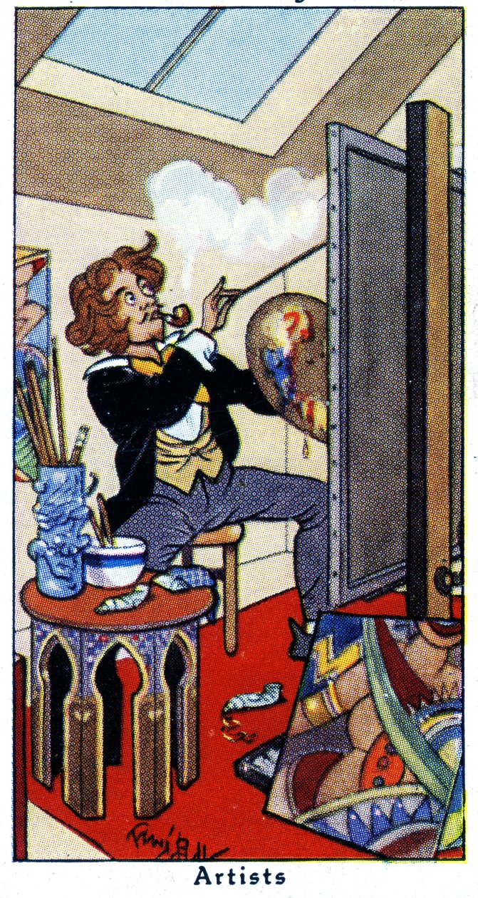 1936年，一位艺术家在他的工作室里画画 作者 雷内·布尔