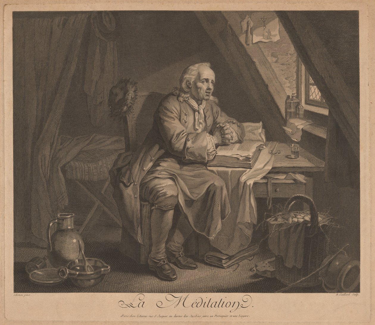 冥想 作者 René Gaillard，模仿 Johann Eleazar Schenau