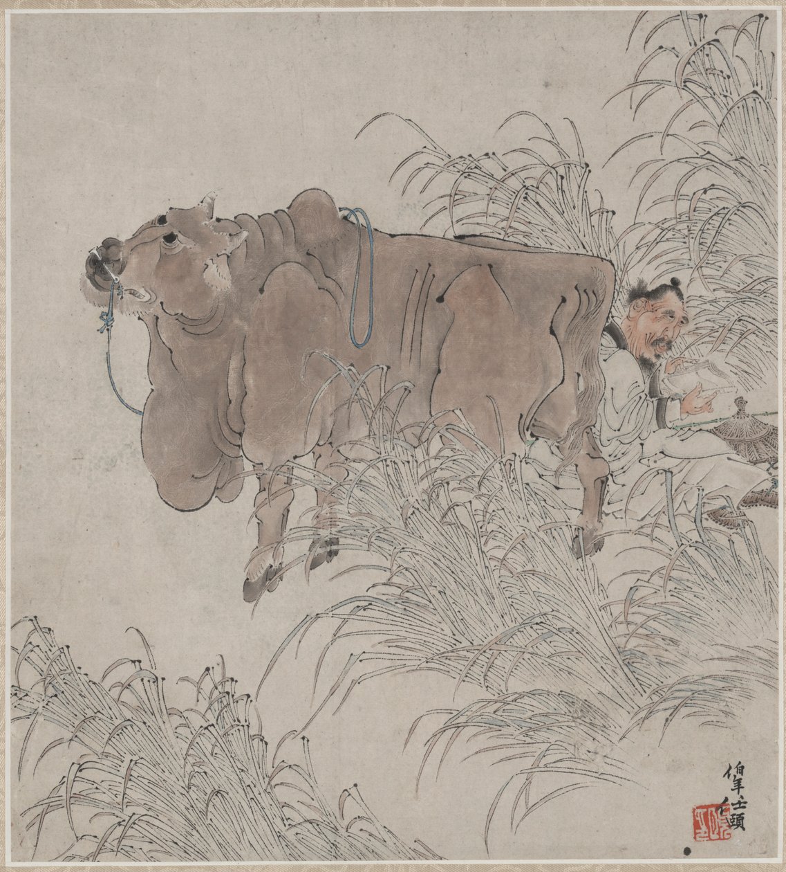 在牛旁读书 作者 任义