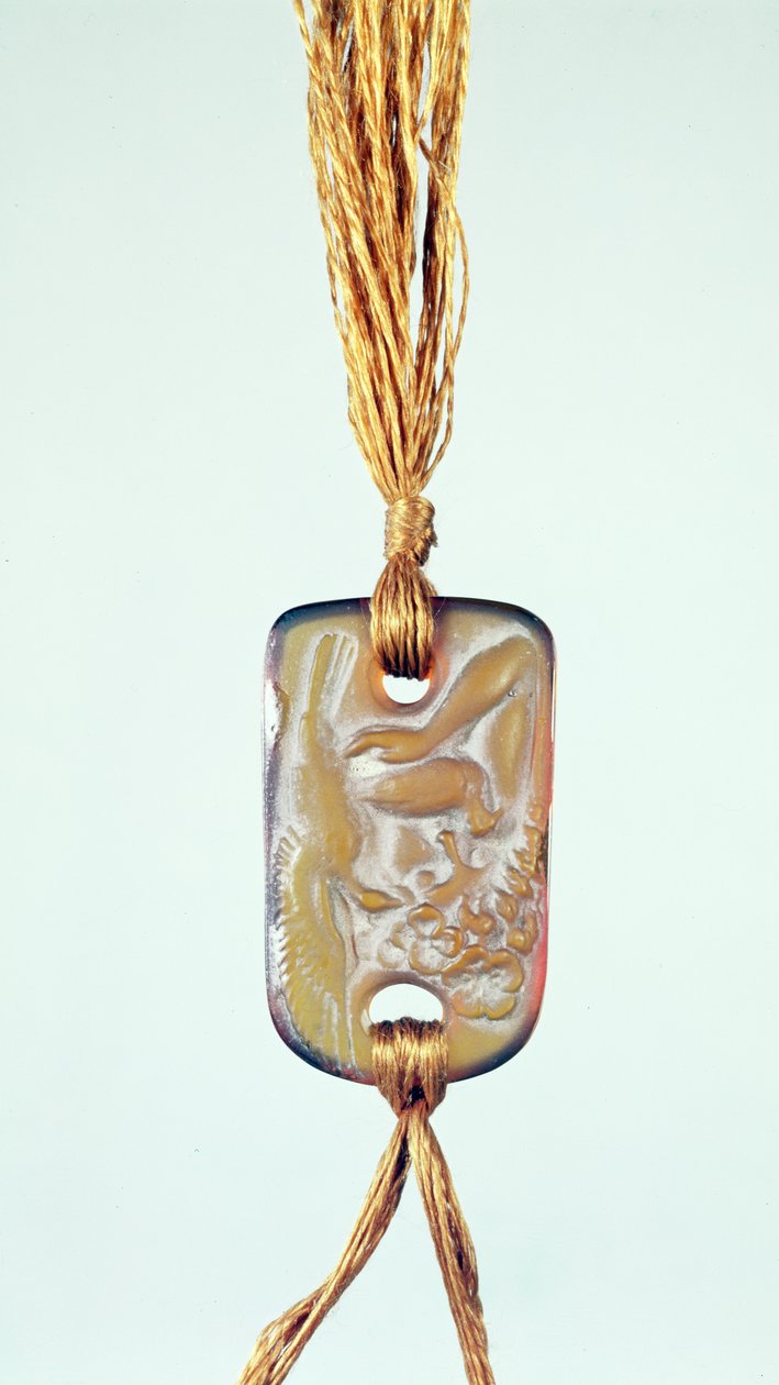 吊坠，缎面饰面，Lalique轻轻抛光，c.1902 作者 勒内·朱尔斯·拉利克