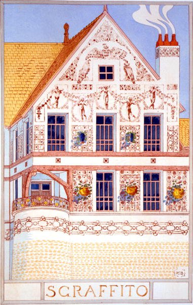 Sgraffito，来自《Esquisses Decoratives par Rene Binet》的插图。 作者 雷内·比内