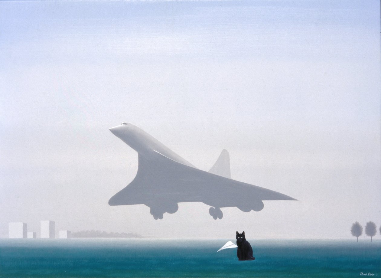 黑猫》，2001 年，布面油画 作者 勒内·博安