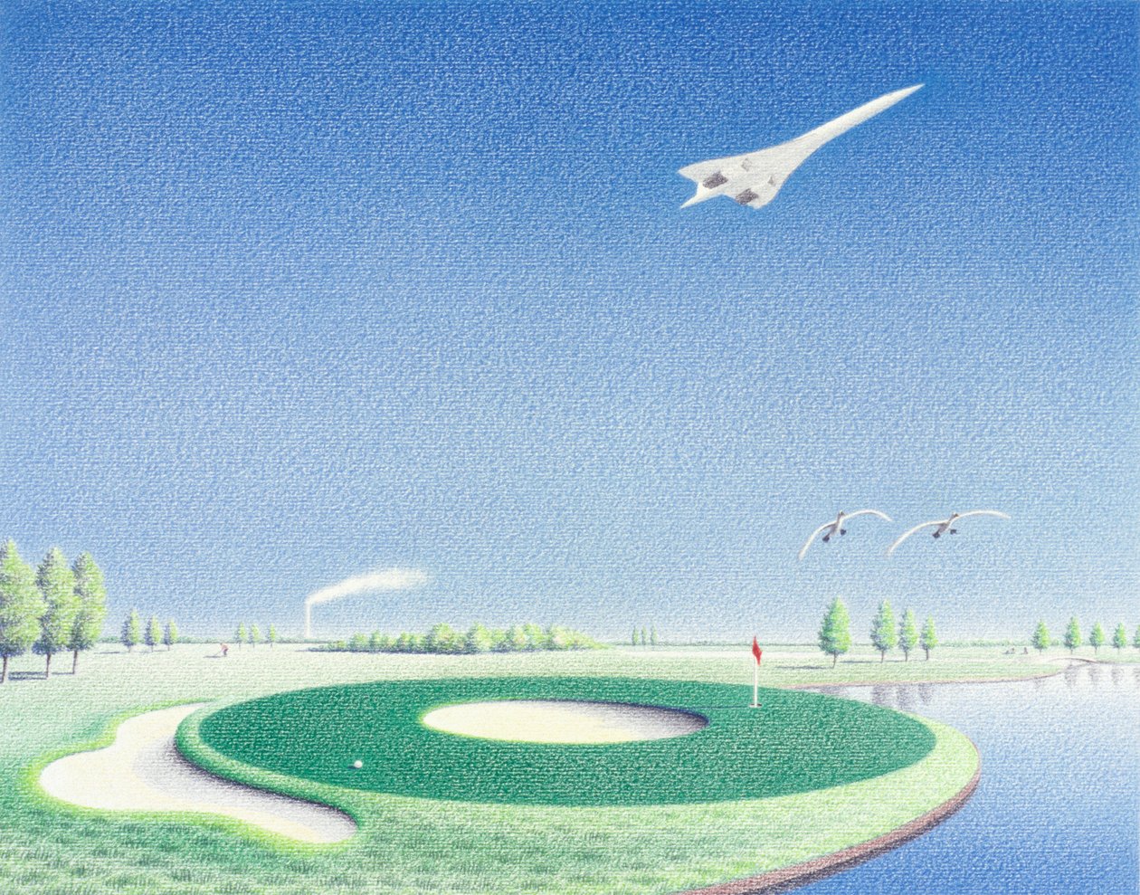 圆，2000，纸上彩色铅笔画 作者 勒内·博安