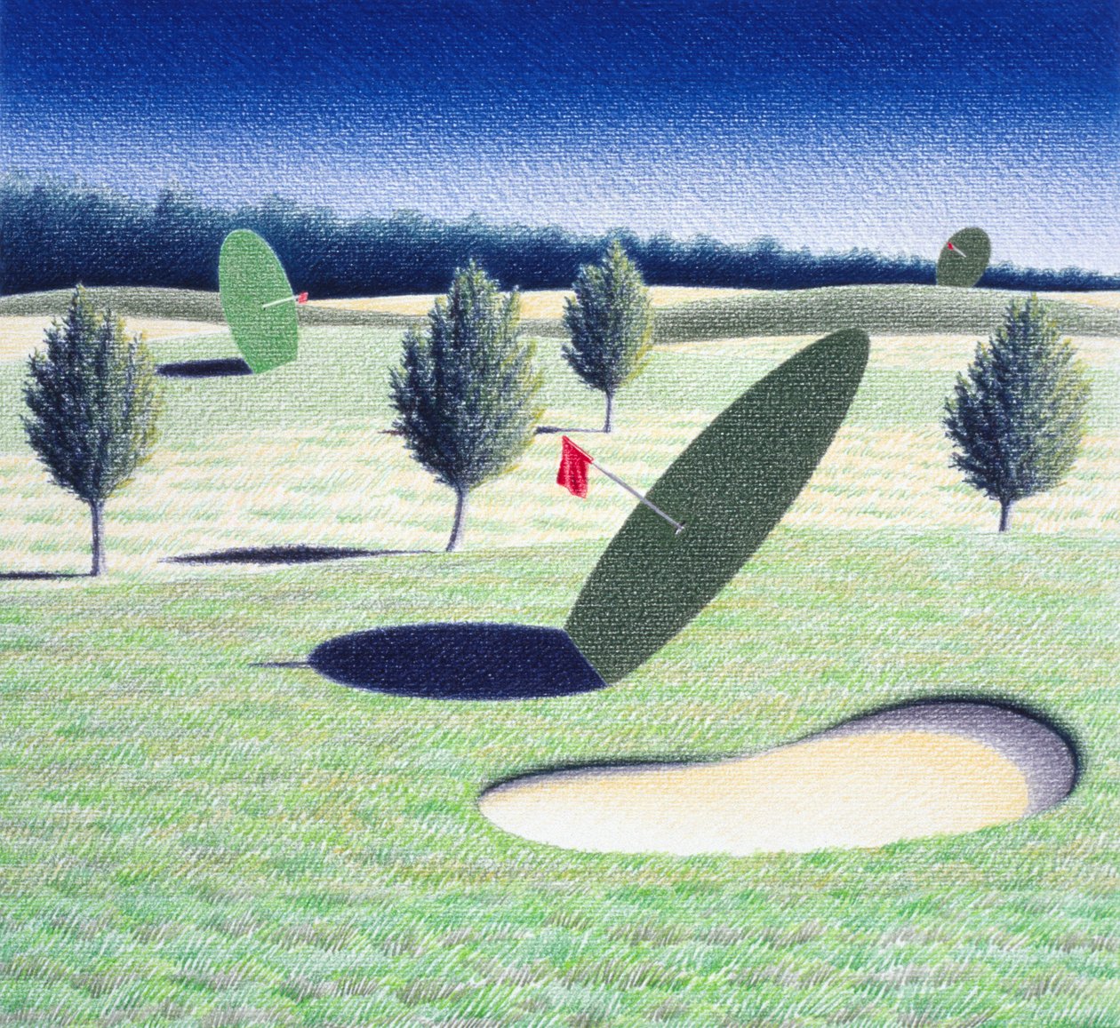 圆盘》，2002 年，纸上彩色铅笔画 作者 勒内·博安