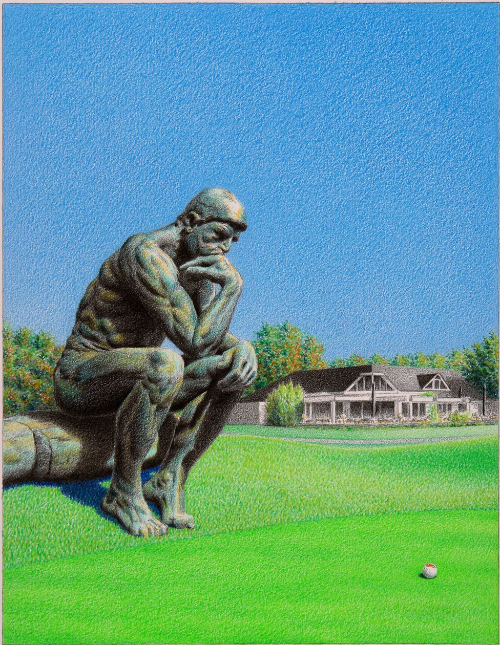 RODIN-Golf, 2022, 纸上彩色铅笔画 作者 勒内·博安