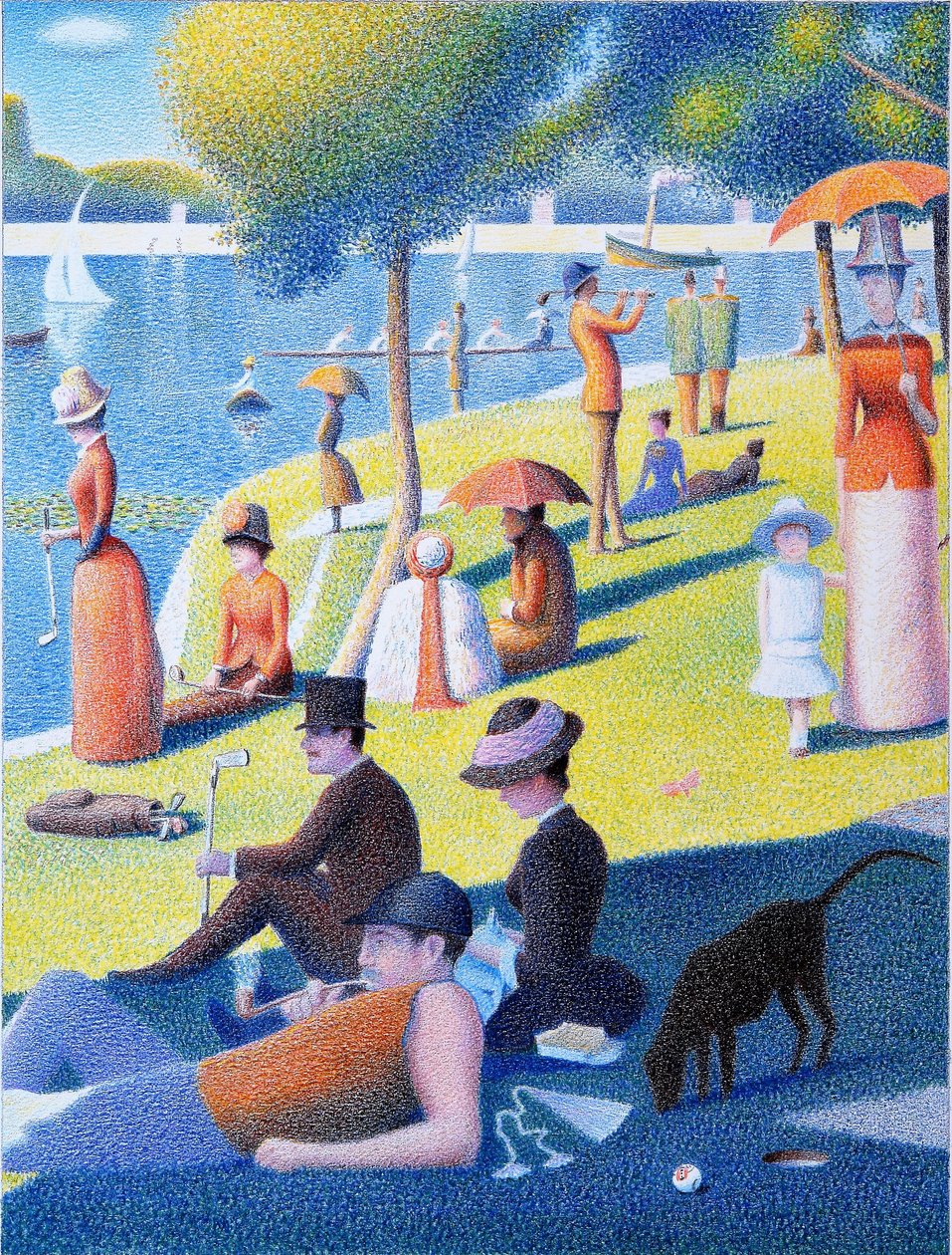 SEURAT-高尔夫，2017，纸上彩色铅笔画 作者 勒内·博安