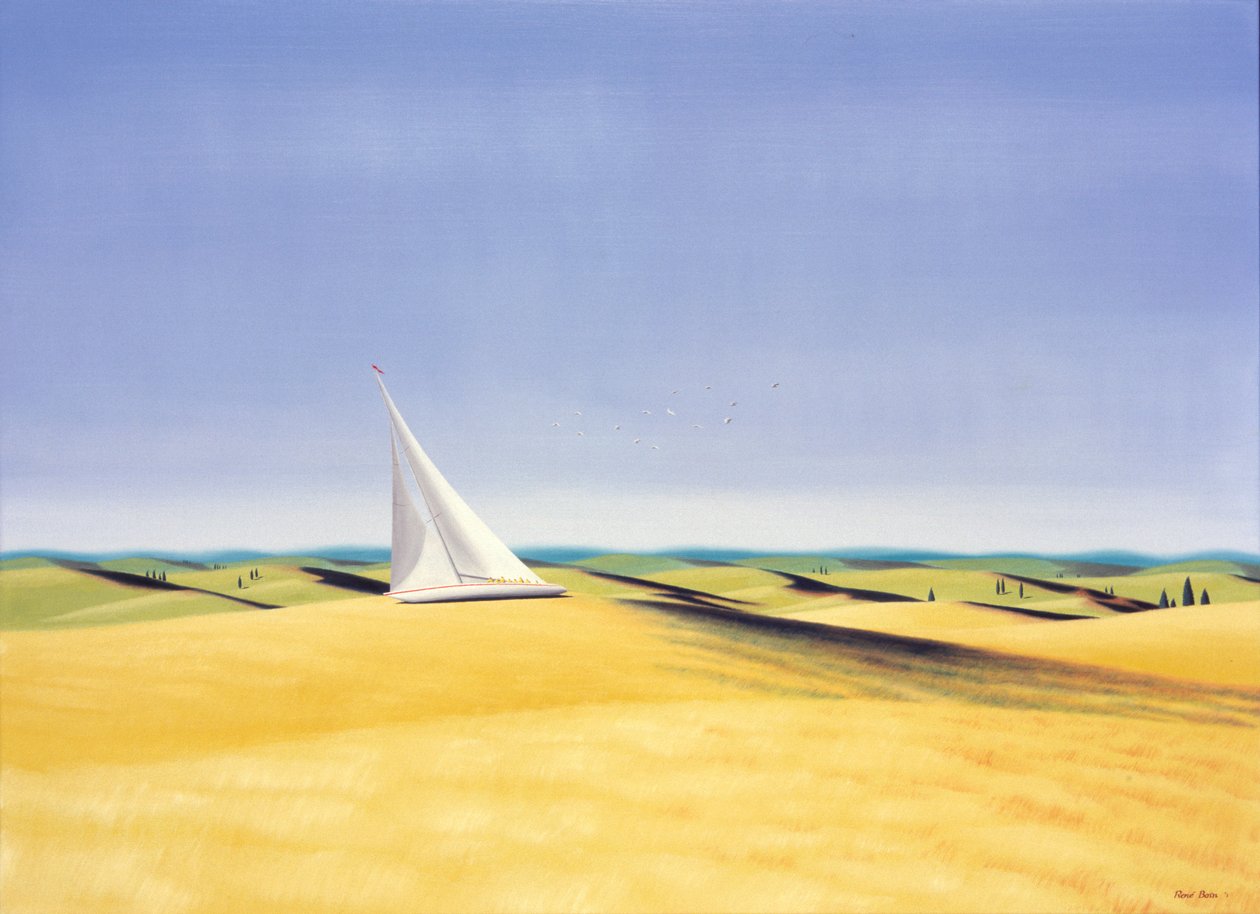 航行在托斯卡纳》，2001 年，布面油画 作者 勒内·博安