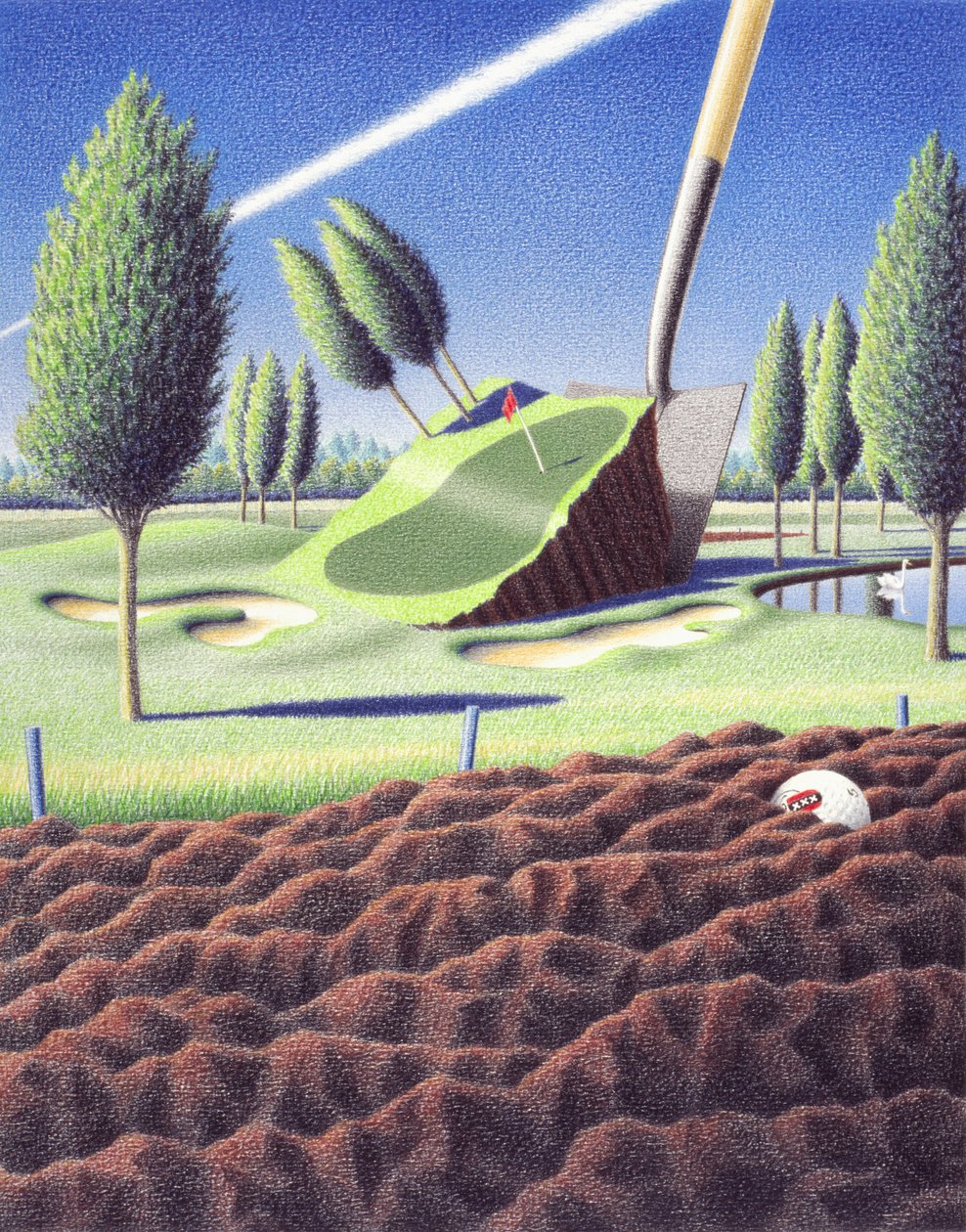 铲子》，2005 年，纸上彩色铅笔画 作者 勒内·博安
