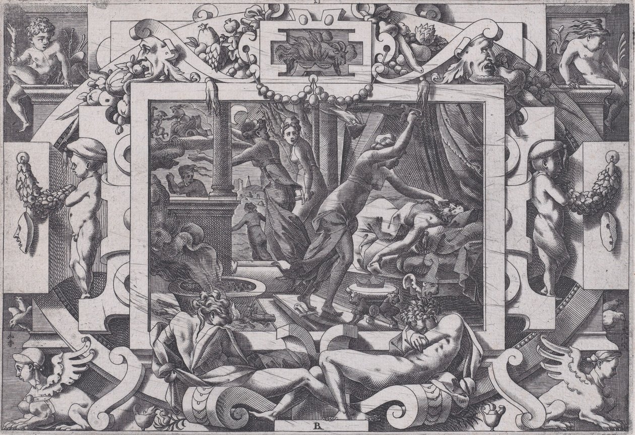 Pelias Killed by his Daughters Dont par pitié elles prennent courage son sang vider par v..., 1563. 作者 雷内·博伊文（Rene Boyvin）