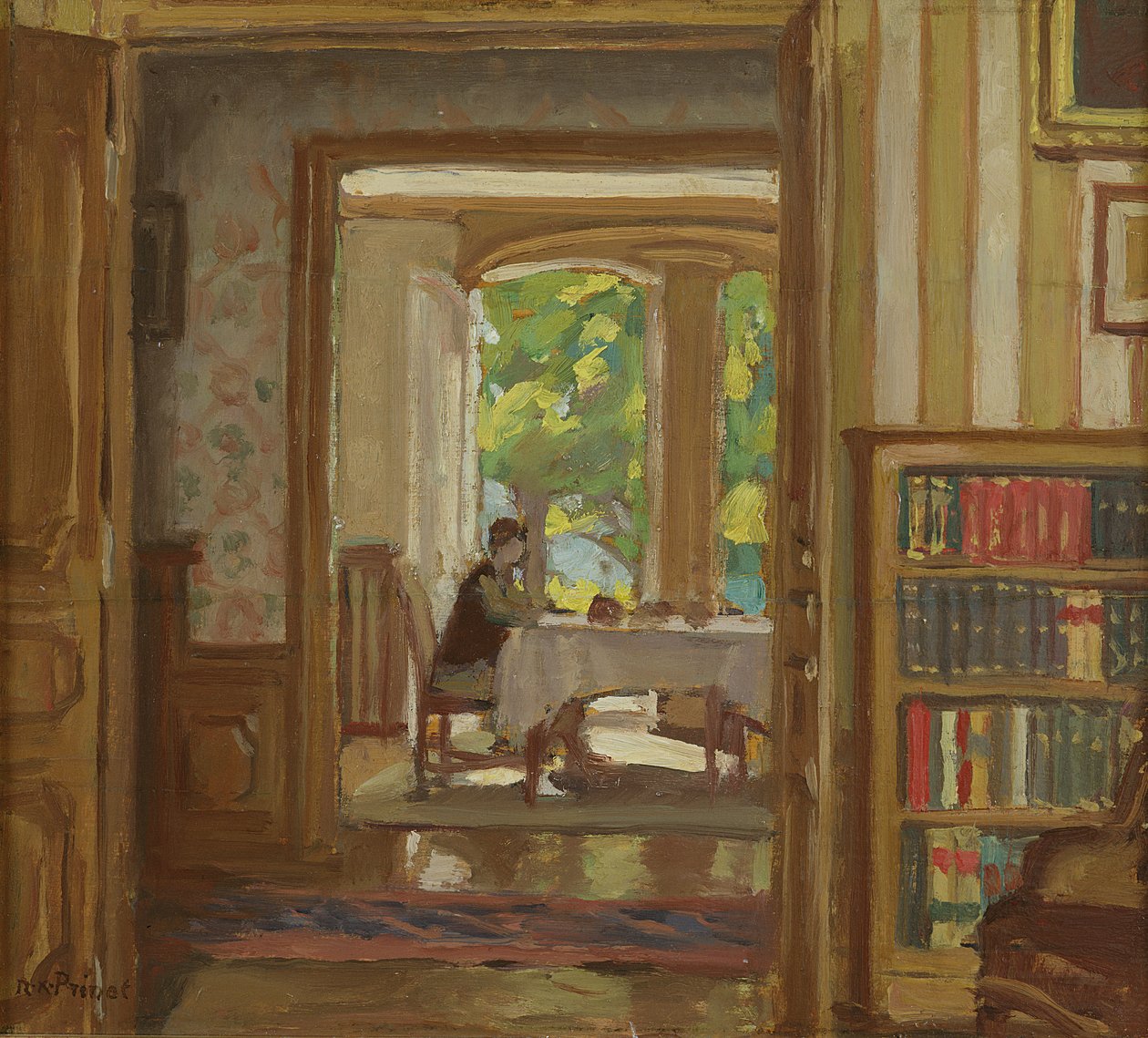 布尔邦莱班圣让（Clos Saint-Jean）餐厅（布面油画 作者 雷内·弗朗索瓦·泽维尔·普里内