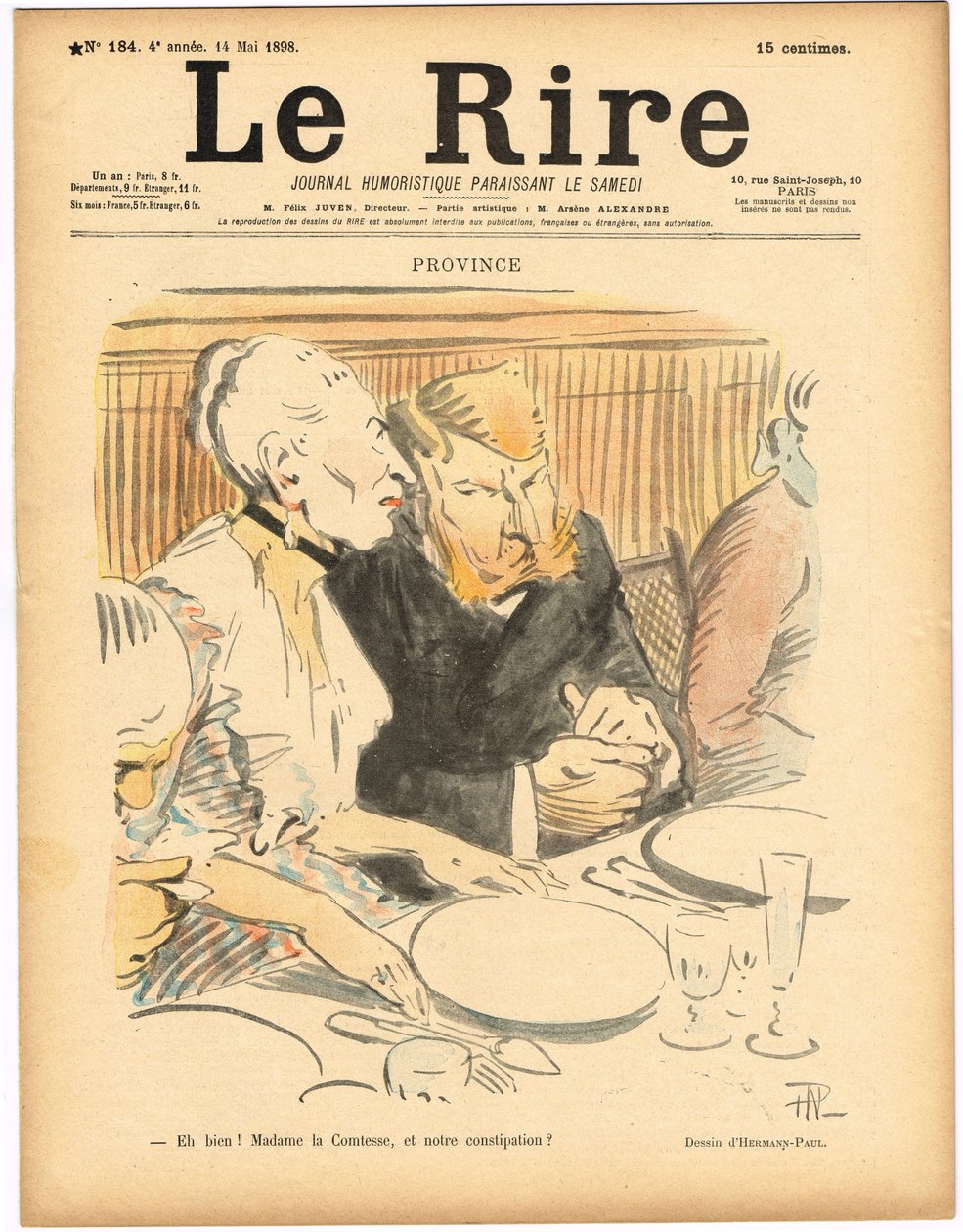 Le Lire》的封面，彩色讽刺小说 作者 雷内·乔治·赫尔曼·保罗