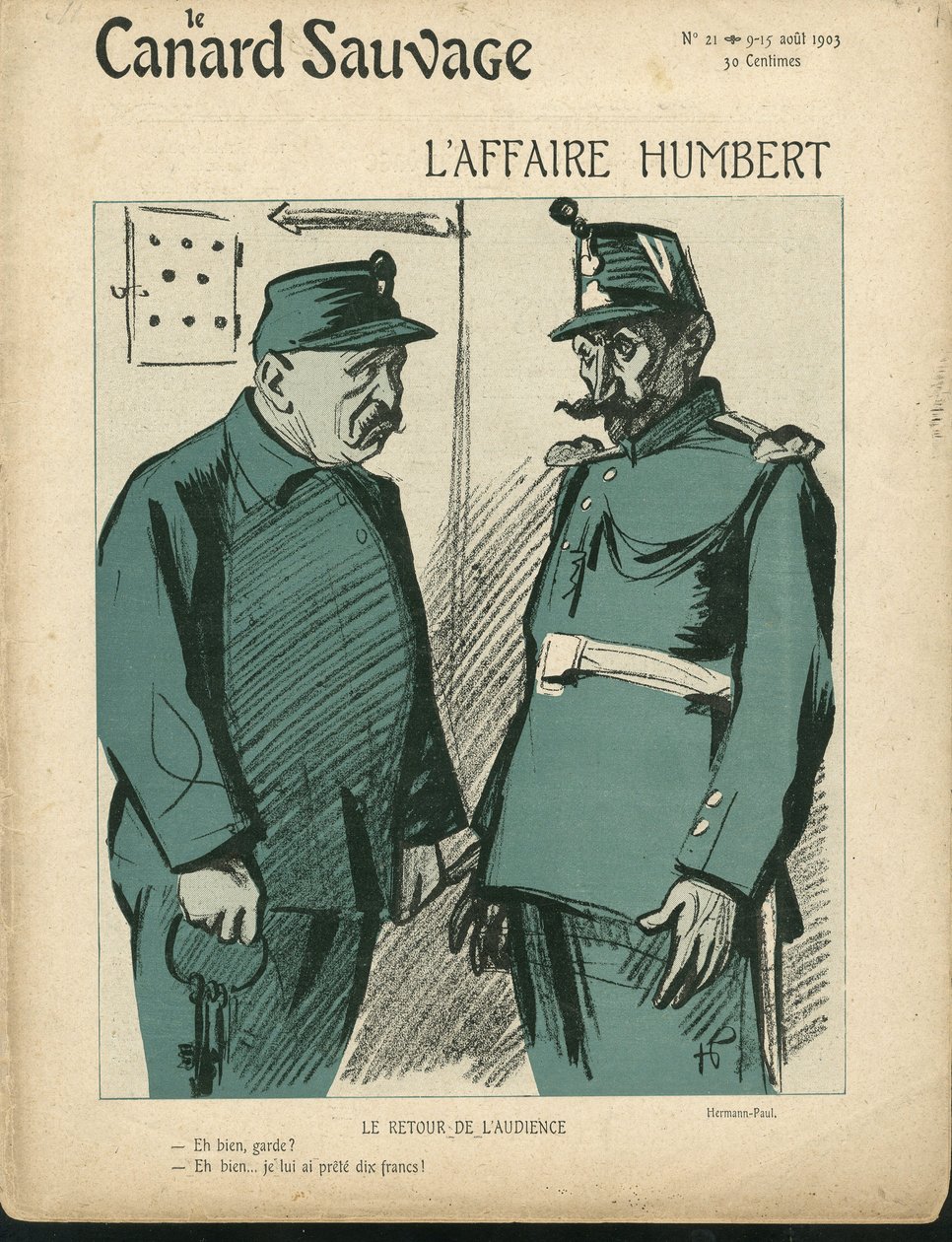 Hermann-Paul (1864-1940)为《Le Canard Sauvage》第21期封面所作的插图。 作者 雷内·乔治·赫尔曼·保罗