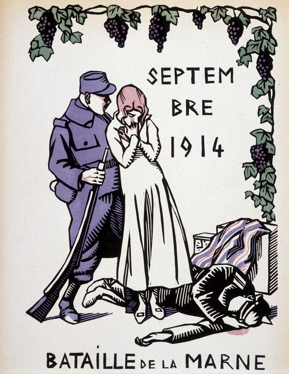 1914 年 9 月：马恩河战役 - 赫尔曼·保罗在“战争日历”编辑中作画。 1916年 作者 雷内·乔治·赫尔曼·保罗