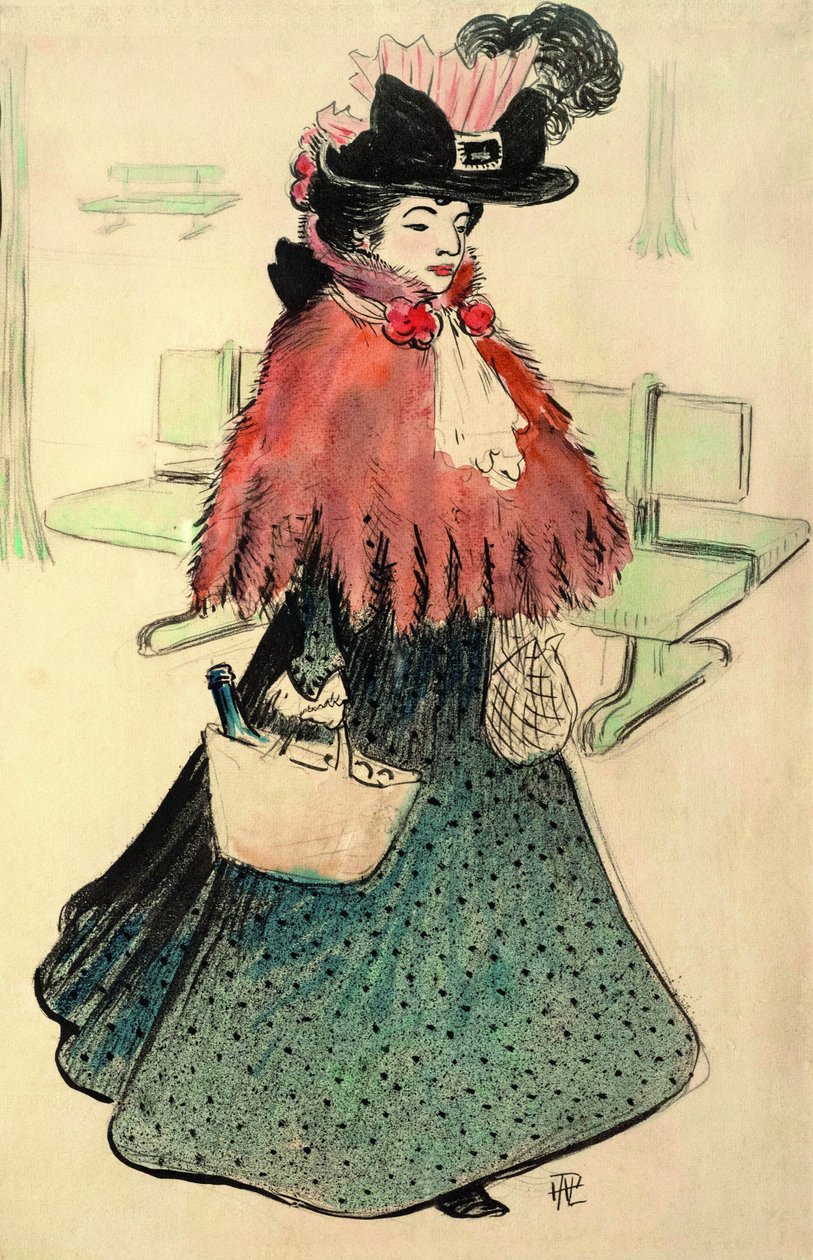 美丽的犹太女郎去购物。Le Rire杂志，1896年。 作者 雷内·乔治·赫尔曼·保罗