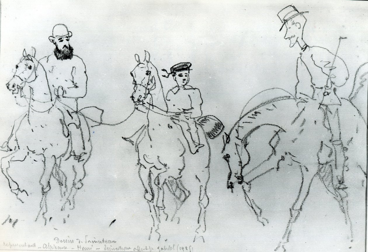 三骑士：Henri de Toulouse-Lautrec（1864-1901），他的父亲，阿尔方斯伯爵和艺术家之间 作者 雷内·普林索