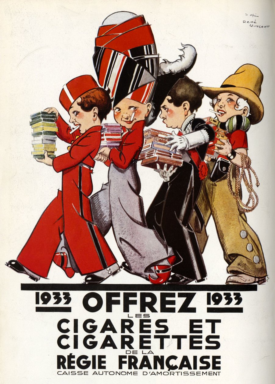 Cigarettes de la regie Francaise，1932年。 作者 雷内·文森特