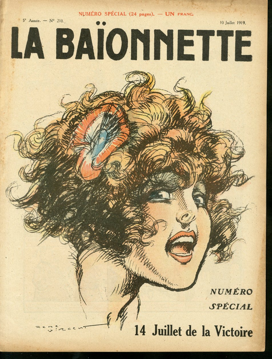 Cover of “La Baionnette”, number 210, Satirique en Couleurs 作者 雷内·文森特